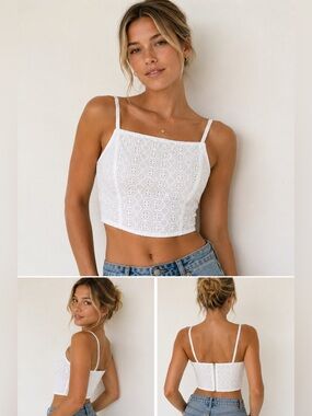 EYELET CROP TOP